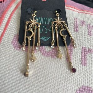🆕Celestial Gold Star and Moon Dangle Earrings